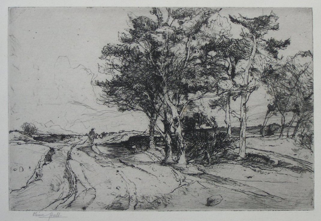 Etching - Pine Trees on the Edge of the Moor - Hall